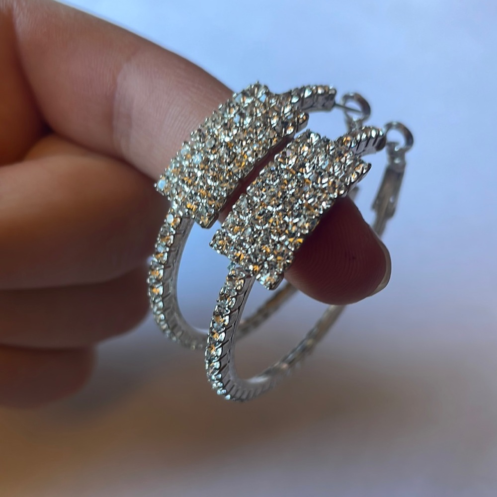 Studded Sparkly Hoop Earrings